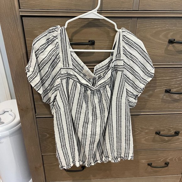 LOFT PLUS STRIPED SQUARE NECK TEE - Picture 2 of 2